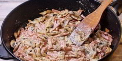 Шаг 6: пасты с ветчиной и грибами