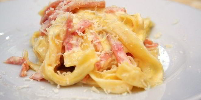 Рецепт пасты с ветчиной и сливками