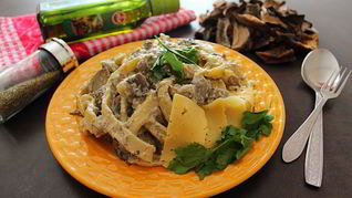 Рецепт Сливочной пасты с лесными грибами