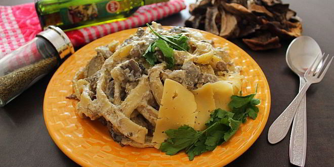 Рецепт сливочной пасты с лесными грибами