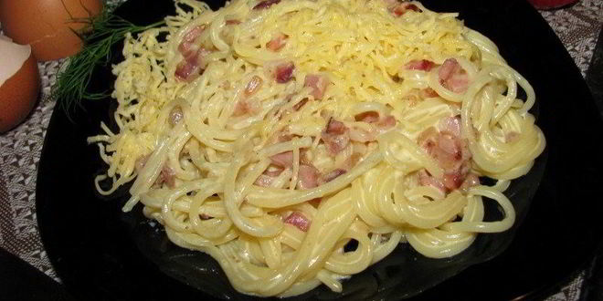 Рецепт спагетти под соусом карбонара