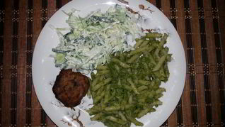 Рецепт Зеленой пасты со шпинатом, спаржей и козьим сыром