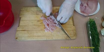 Шаг 2: мантов с курицей