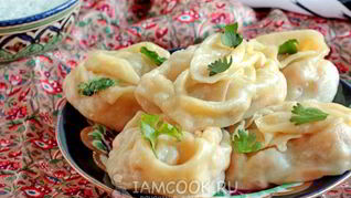 Рецепт Мантов с тыквой и фаршем