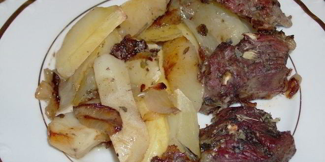 Рецепт баранины в духовке с картофелем