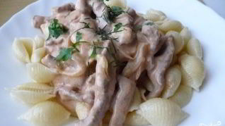 Рецепт Бефстроганова с молоком