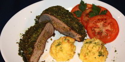 Шаг 8: фаршированного филе в изумрудной панировке с картофелем дукезе