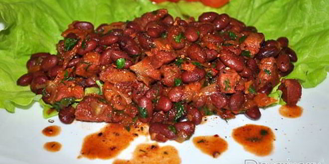 Рецепт копченого мяса с фасолью