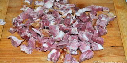 Шаг 1: копченого мяса с фасолью