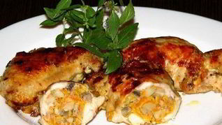 Рецепт Куриных крылышек фаршированных грибами