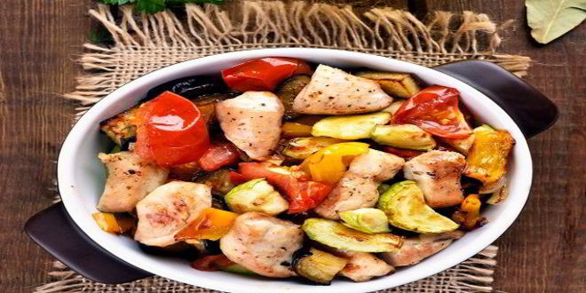 Рецепт курицы тушеной с кабачками и помидорами