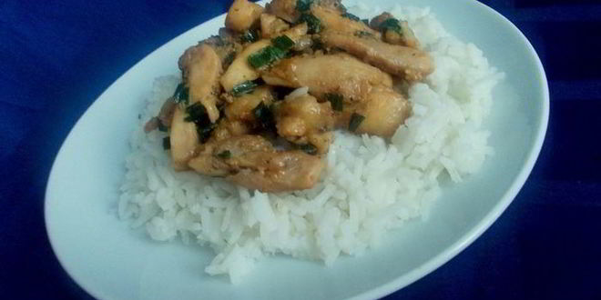 Рецепт курицы в мандариново-соевом маринаде с рисом