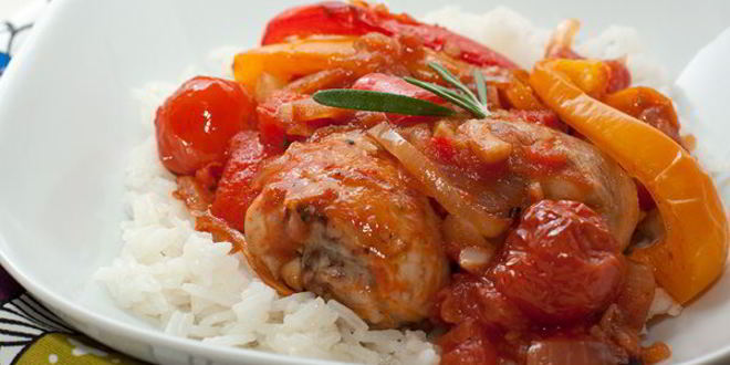 Рецепт курицы запеченной с овощами