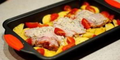 Шаг 5: маринованной в кефире курица с картофелем