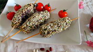 Рецепт Постных кебабов из фасоли, грибов и зеленого горошка