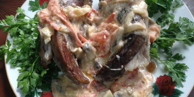 Рецепт языка фаршированного в сливочном соусе