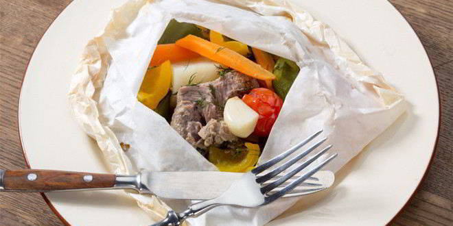 Рецепт Запеченного мяса индейки с овощами