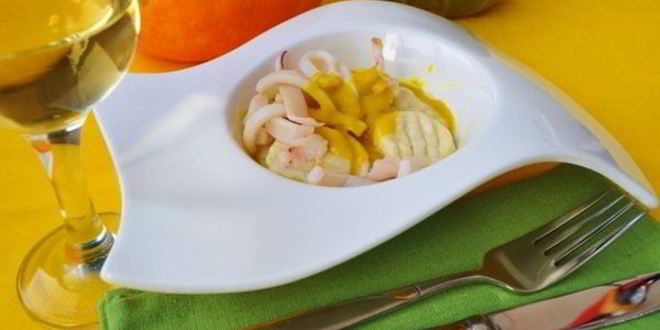 Рецепт ньокков с кальмарами в тыквенном соусе