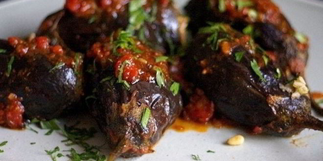 Рецепт баклажанов, фаршированных мясом и рисом