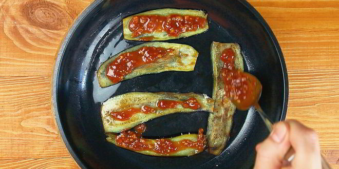 Рецепт баклажанов с чесноком