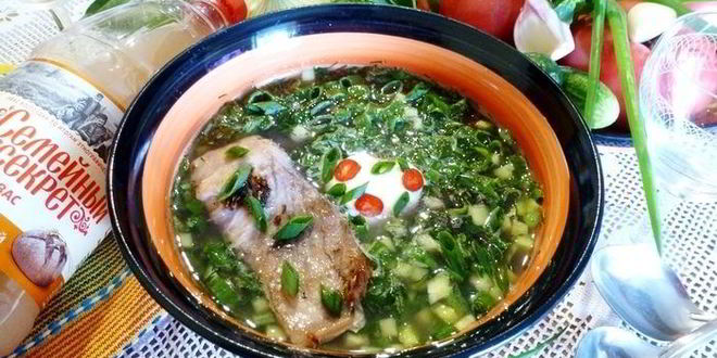 Рецепт ботвиньи с жареным карпом