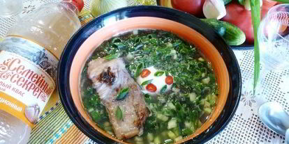 Шаг 9: ботвиньи с жареным карпом