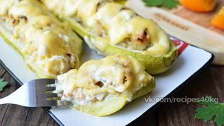 Рецепт Кабачков с курицей и яблоком