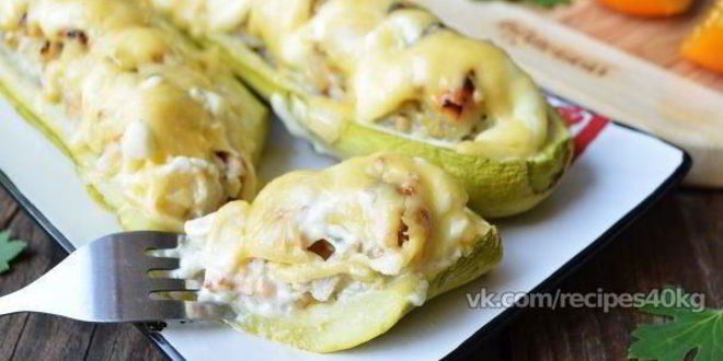 Рецепт Кабачков с курицей и яблоком