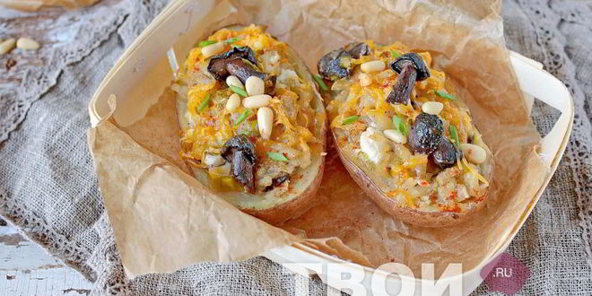 Рецепт картофеля, фаршированного грибами