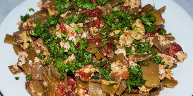 Рецепт лобио из стручковой фасоли с яйцом