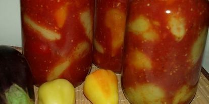 Шаг 8: перца фаршированного баклажанами в томате