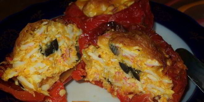 Рецепт перца, фаршированного крабовыми палочками