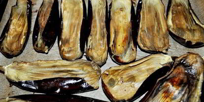 Шаг 3: запеченных баклажанов, фаршированных курицей