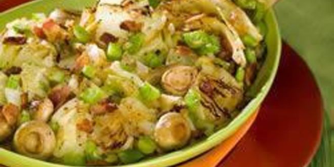 Рецепт жареной капусты с грибами и беконом