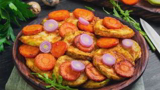 Рецепт Жареных кабачков с овощами