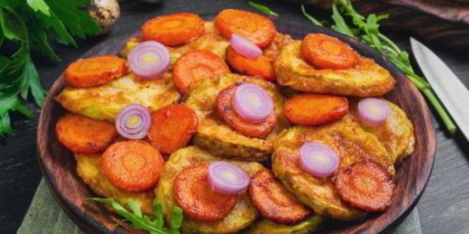 Рецепт жареных кабачков с овощами