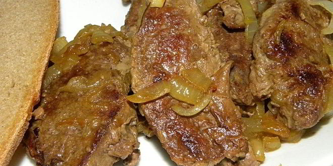 Рецепт говяжьей печени с луком
