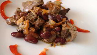 Рецепт Куриной печени с фасолькой