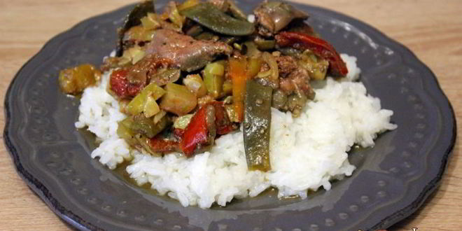 Рецепт куриной печени с осенними овощами