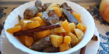 Шаг 6: куриной печени с тыквой и яблоками