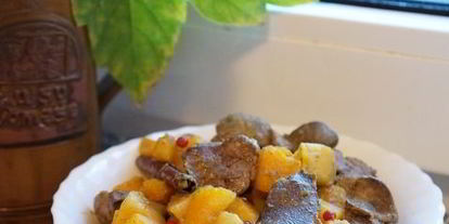 Шаг 7: куриной печени с тыквой и яблоками