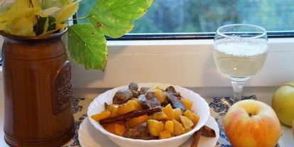 Шаг 8: куриной печени с тыквой и яблоками