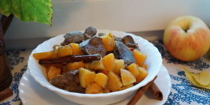 Шаг 9: куриной печени с тыквой и яблоками