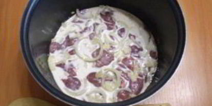 Шаг 3: куриной печени в сливках в мультиварке