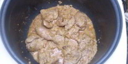 Шаг 5: куриной печени в сливках в мультиварке