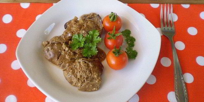 Рецепт Куриной печени в сметане в мультиварке