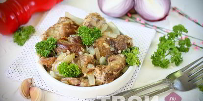 Шаг 7: куриной печени, жареной с луком