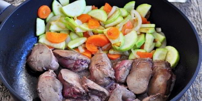 Рецепт печени с кабачками