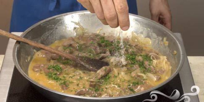 Рецепт печени с полентой