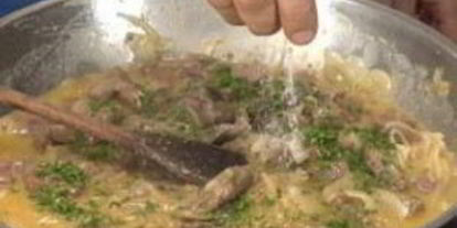 Шаг 3: печени с полентой